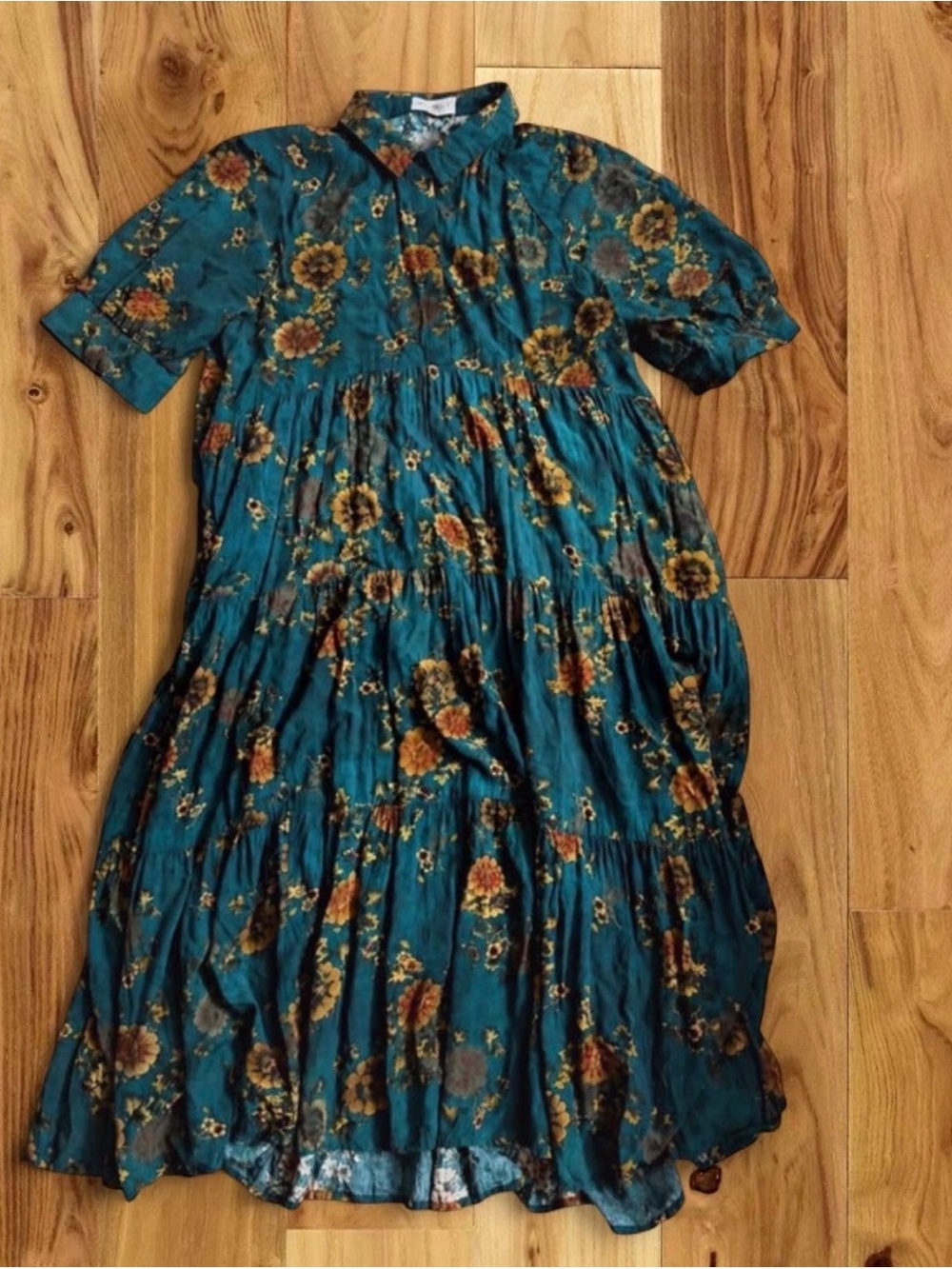 NATURAL LIFE Rebecca Teal Floral Maxi Dress